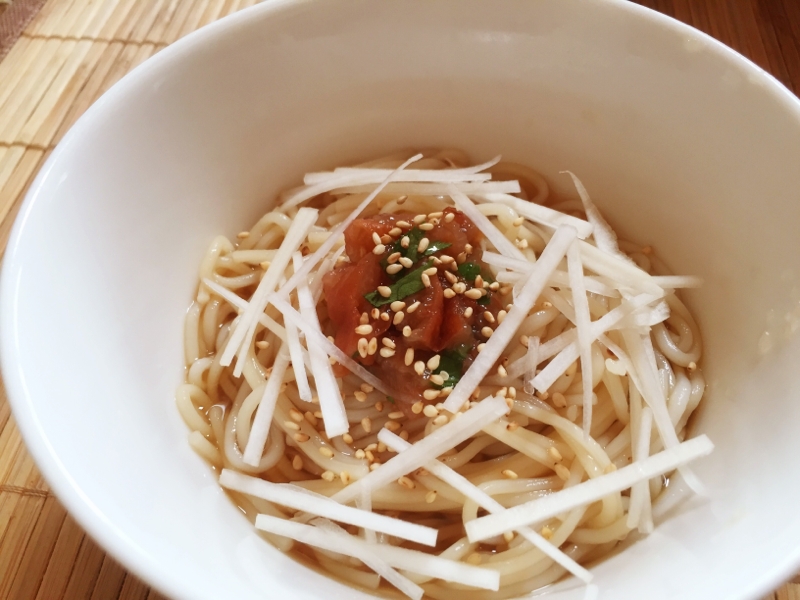 たたき梅うーめん(温麺) レシピ・作り方 by たかまさ20010911|楽天レシピ